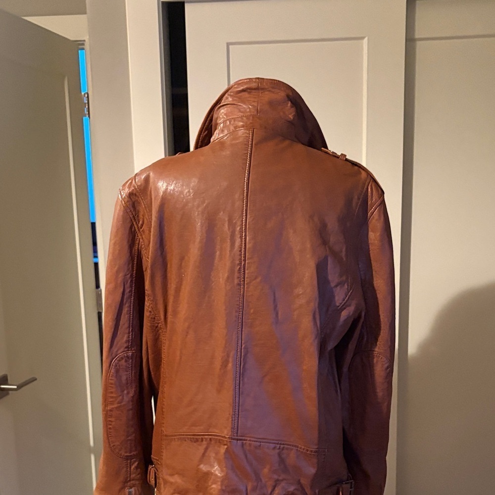 Mauritius men’s Malic cognac leather jacket. Sz XL but runs small. - Picture 7 of 12